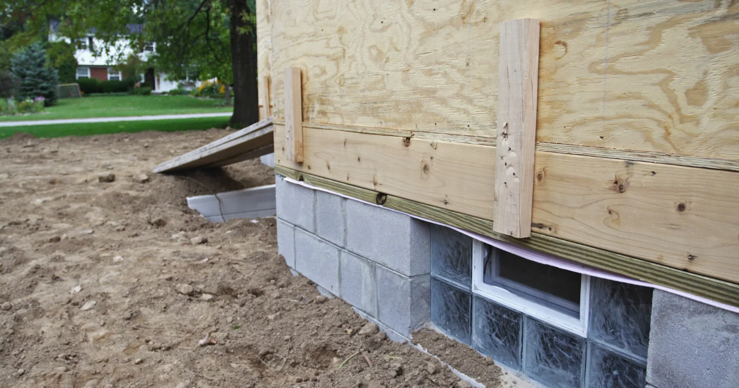 Home addition foundation and framing in progress — stock photo for general reference, not an MCG project